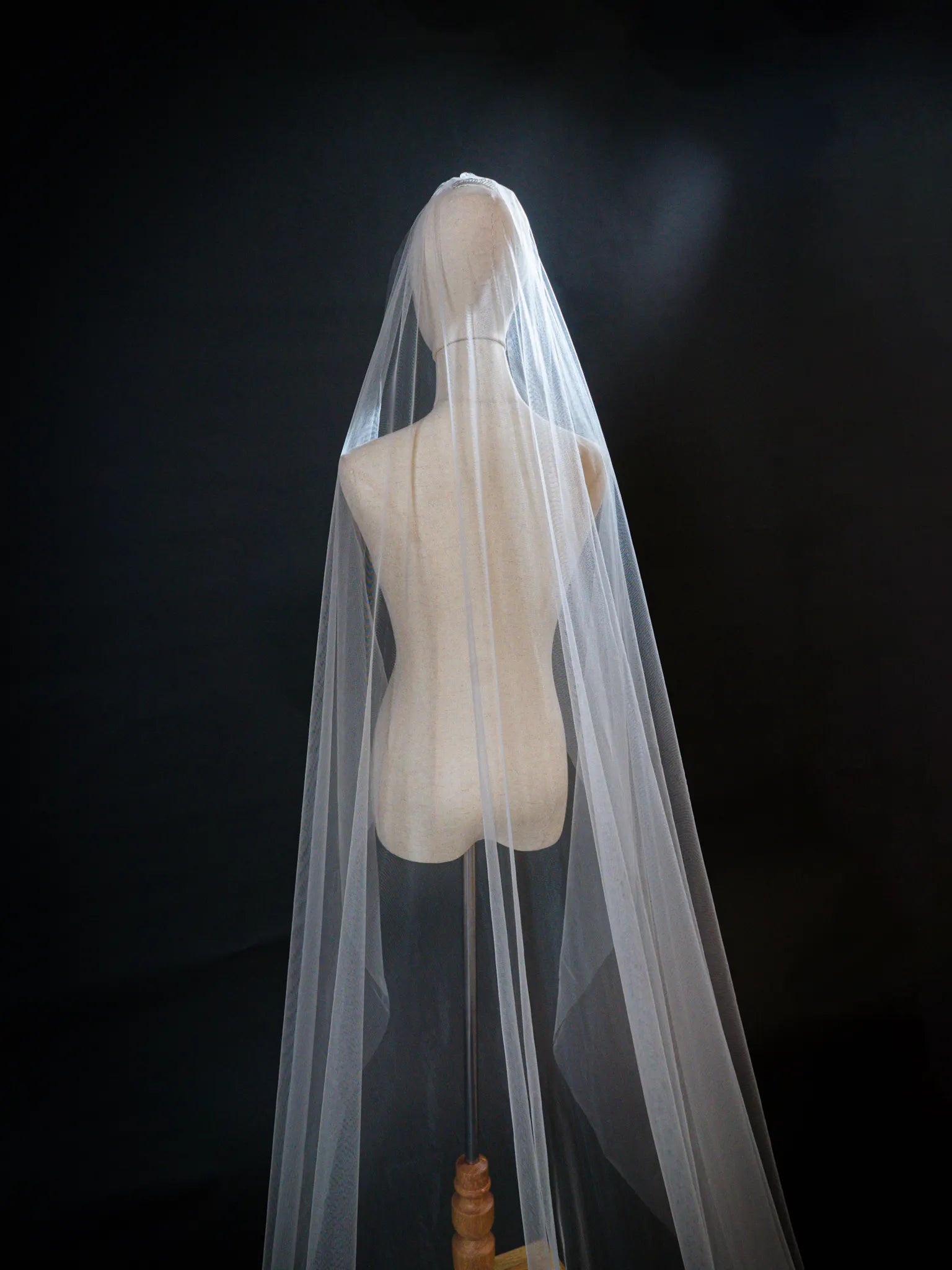 Ethereal Pastel Floral Sequin Cathedral Bridal Veil