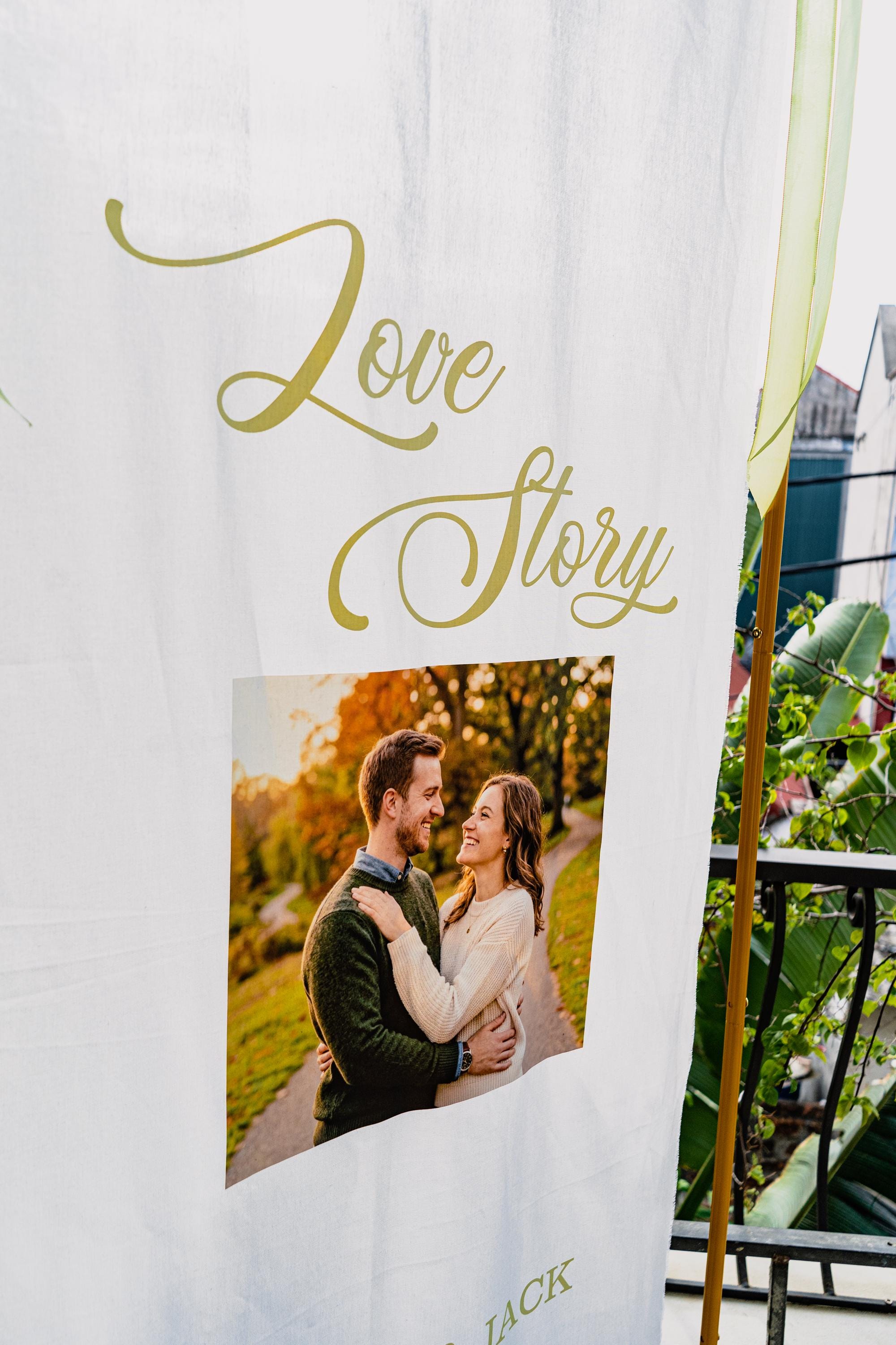 Linen Wedding Welcome Banner | Personalized Fabric Ceremony Sign