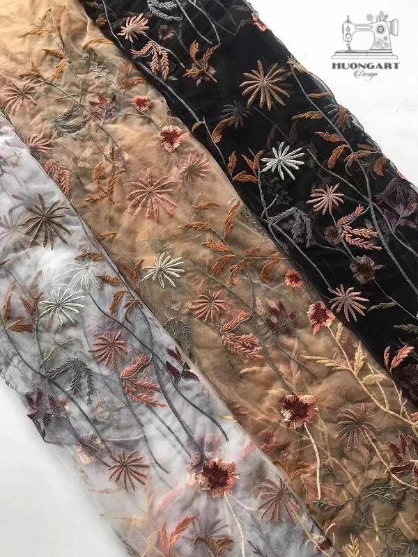 Botanical Wildflower Embroidered Bridal Veil | Terracotta Cathedral