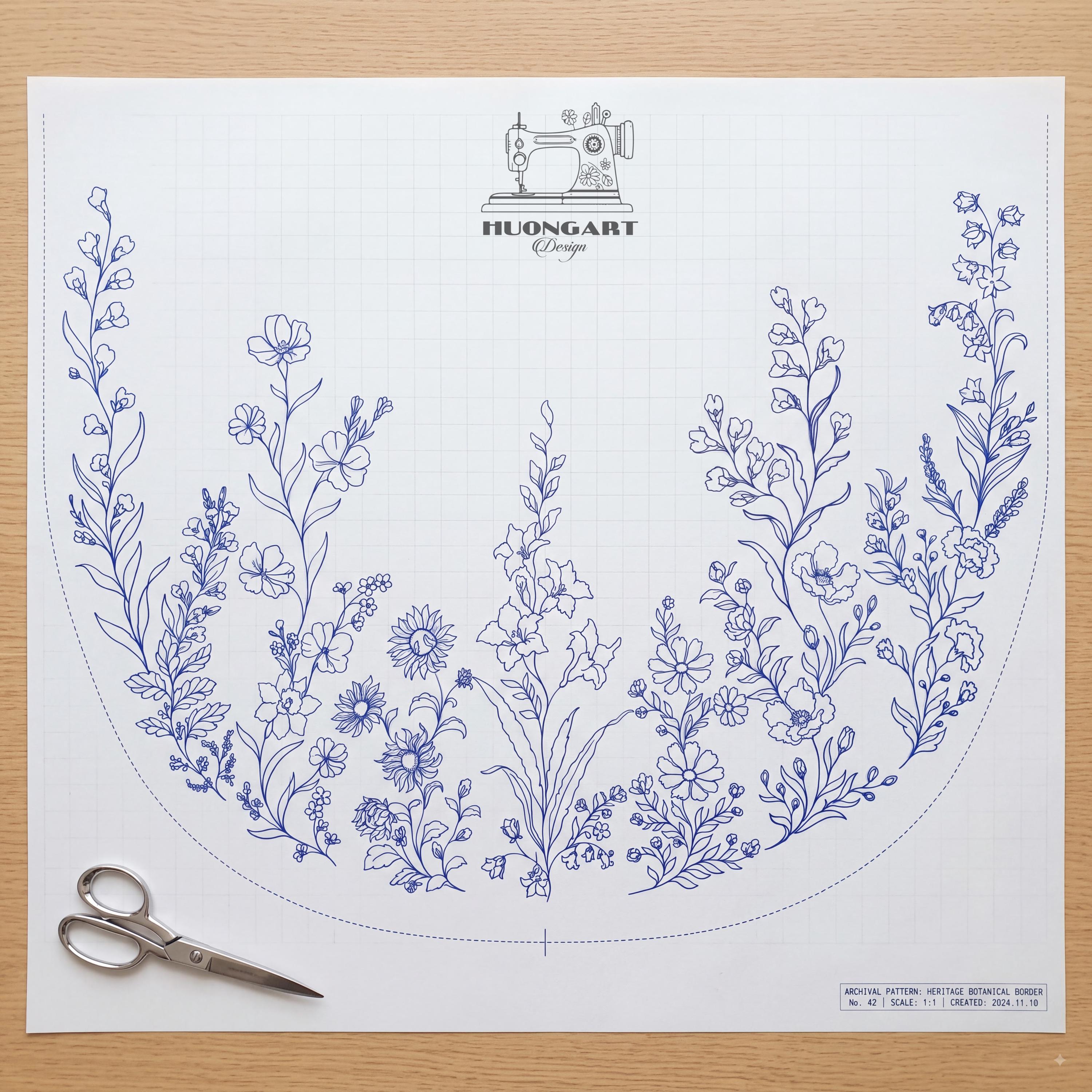 Bespoke Botanical Meadow Embroidered Wedding Veil