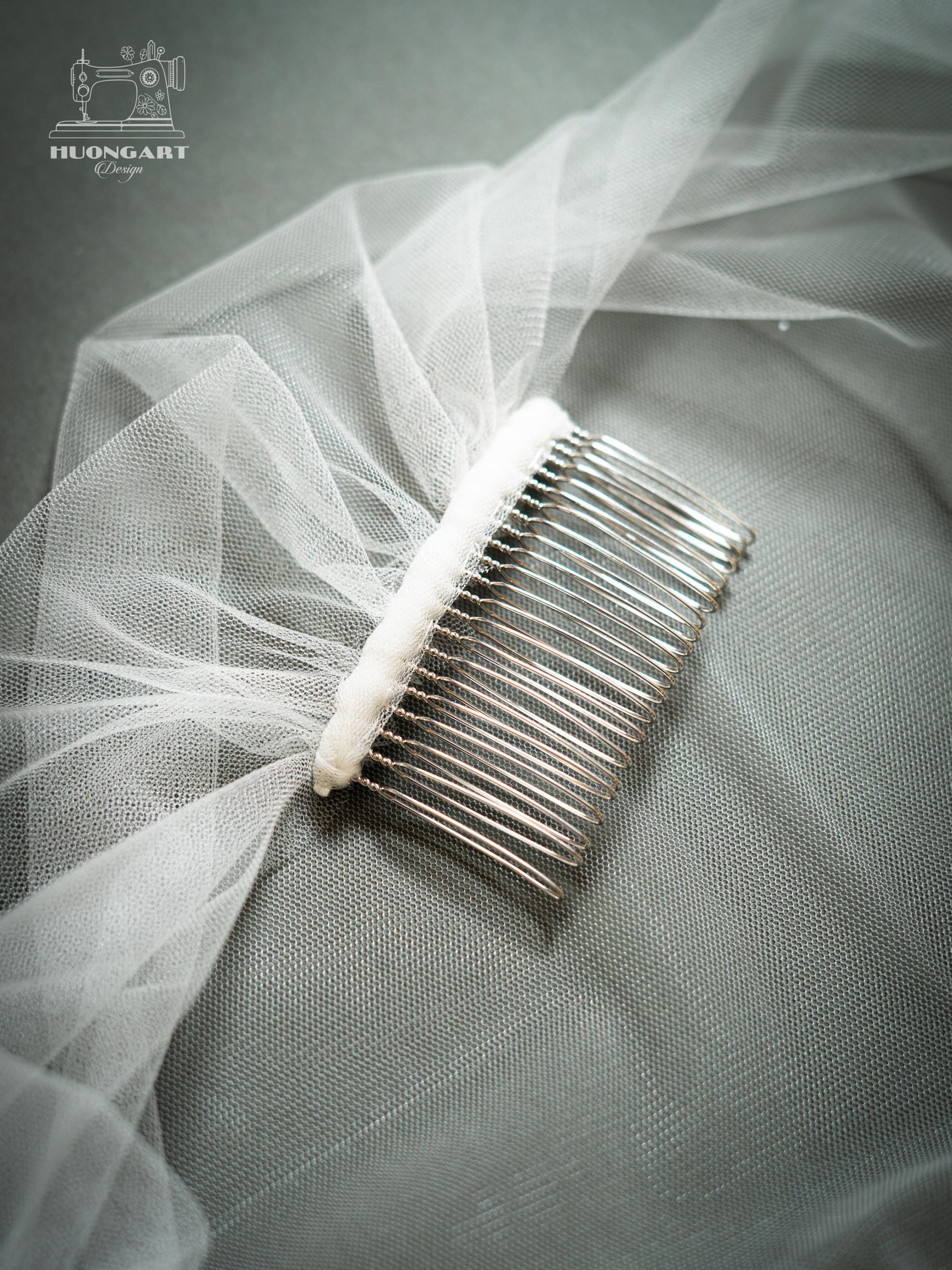 3M Extra Wide Cathedral Wedding Veil – Soft Tulle Raw Edge