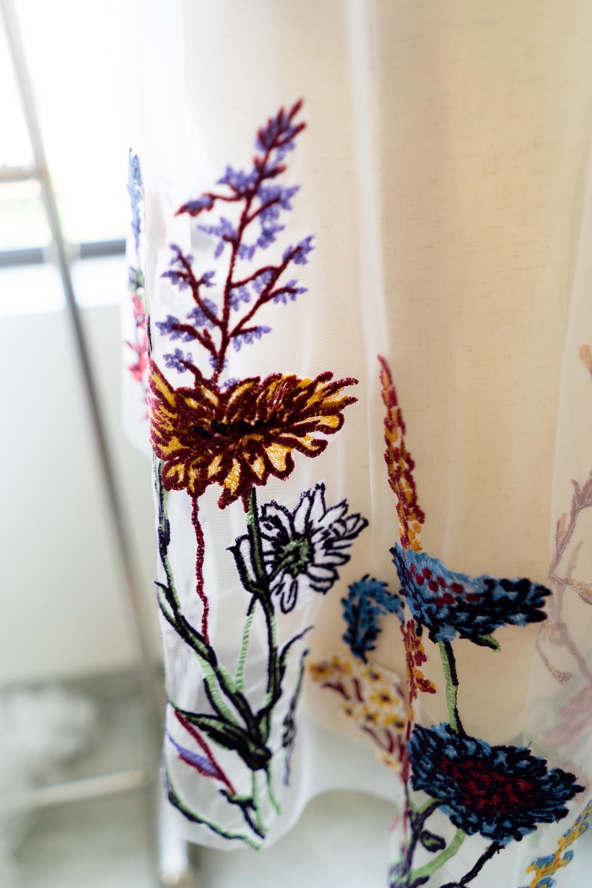 Colorful Botanical Wildflower Bridal Veil | Cathedral Length