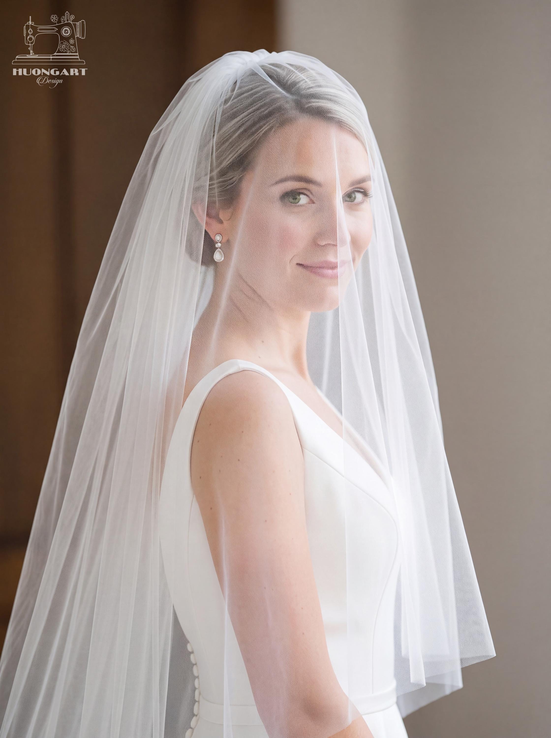 3M Extra Wide Cathedral Wedding Veil – Soft Tulle Raw Edge