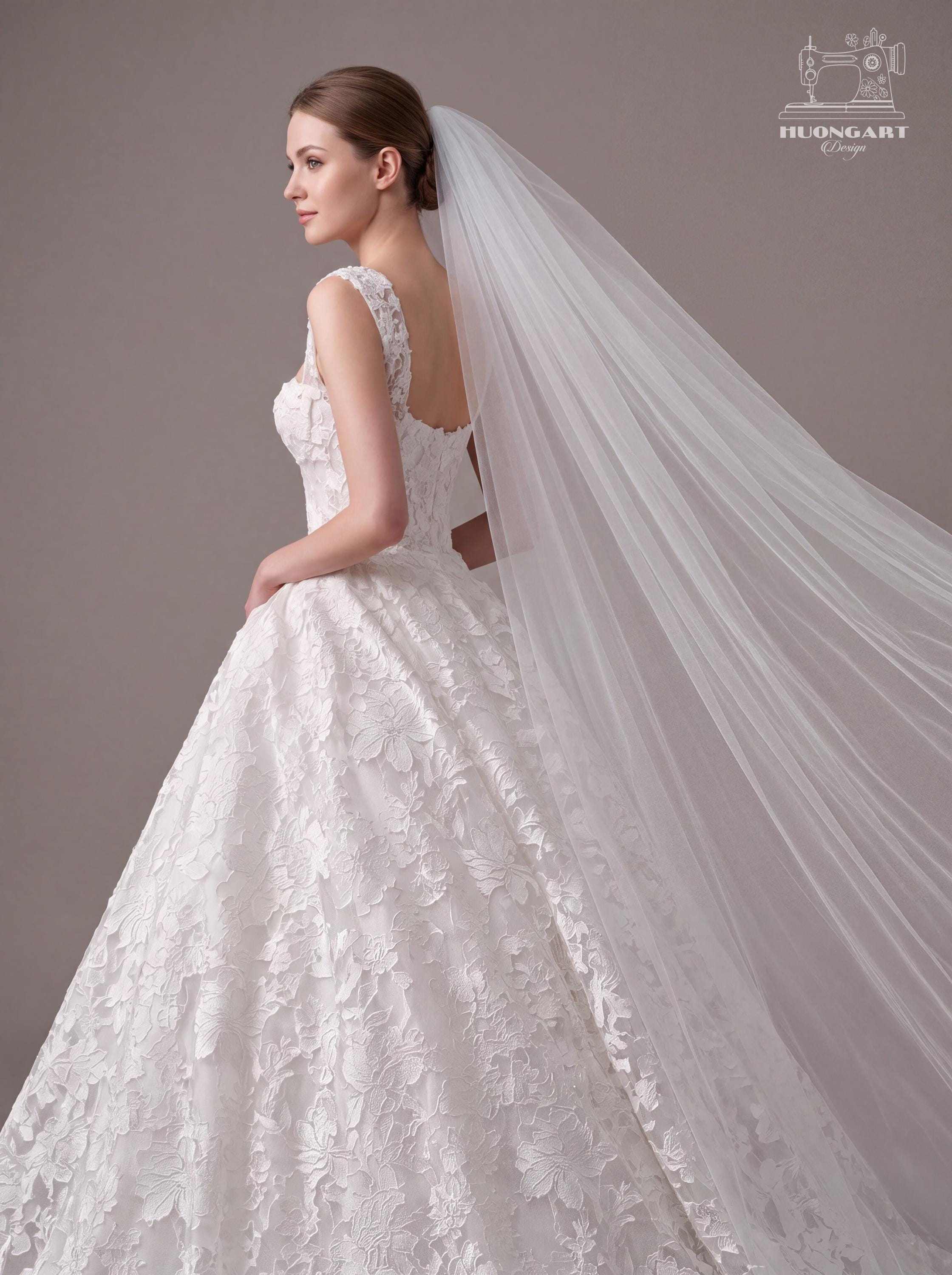 3M Extra Wide Cathedral Wedding Veil – Soft Tulle Raw Edge